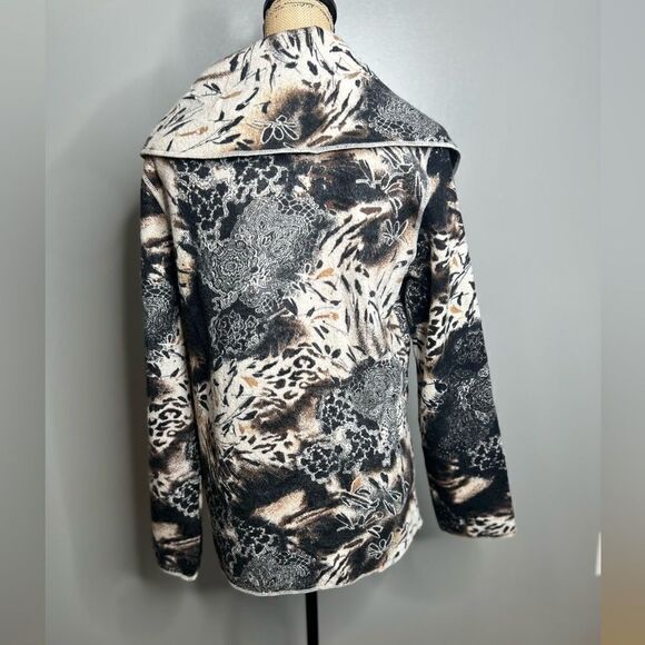 Richard Malcolm wool floral print button up jacket size medium artsy office - Picture 3 of 8